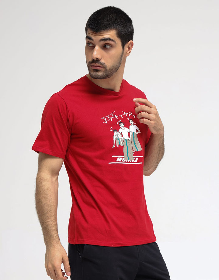 T Zone Print Balap Karung Kaos Pria