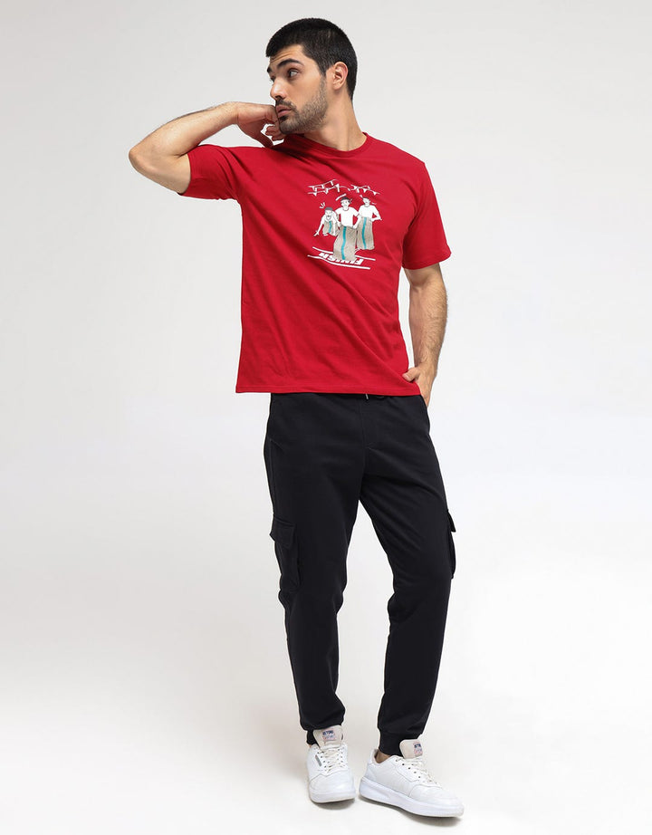 T Zone Print Balap Karung Kaos Pria