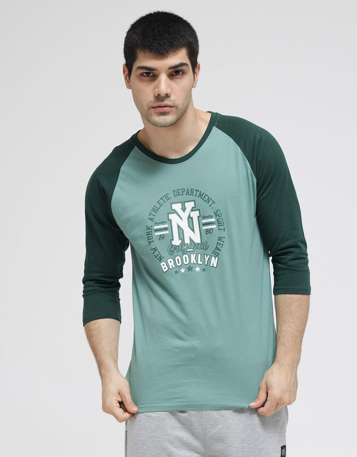 T Zone 3/4 Raglan T-Shirt Retro Ny Brooklyn