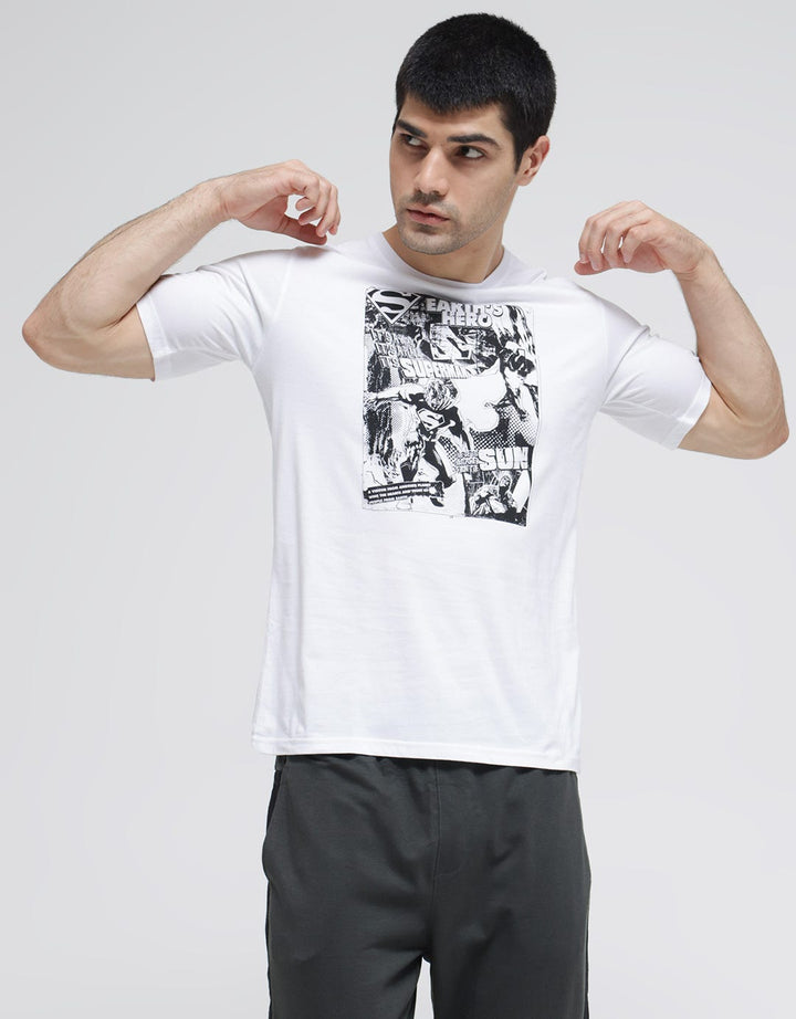 T Zone Superman Print Casual Men's T-Shirt