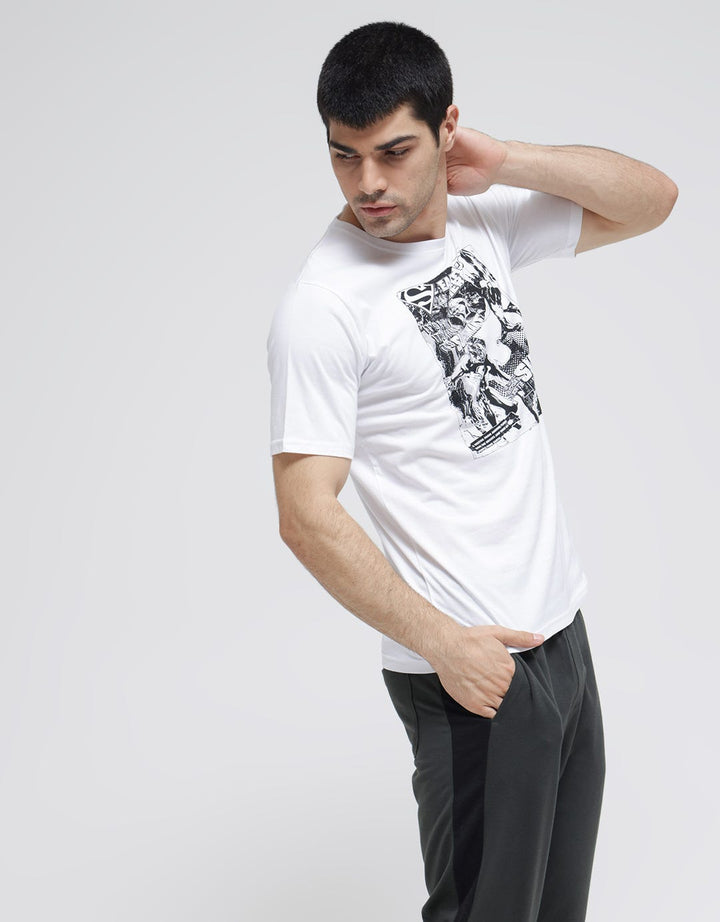 T Zone Superman Print Casual Men's T-Shirt
