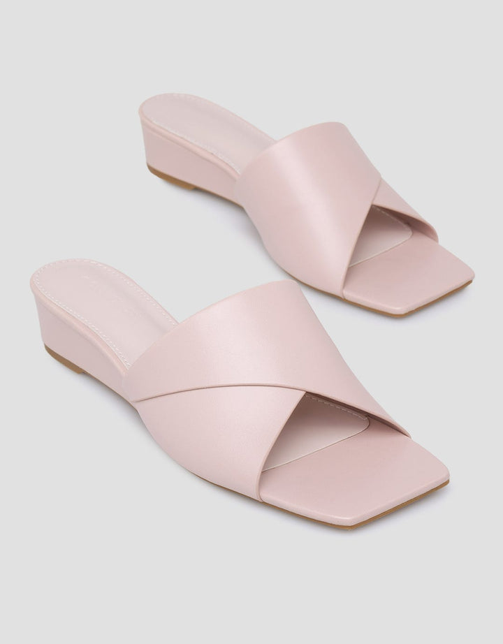 Connexion Slipper Cross Sandal Wedges Wanita