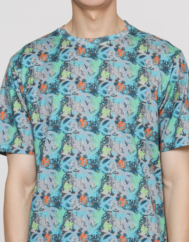 Marvel Avengers Logo Fullprint Kaos Pria