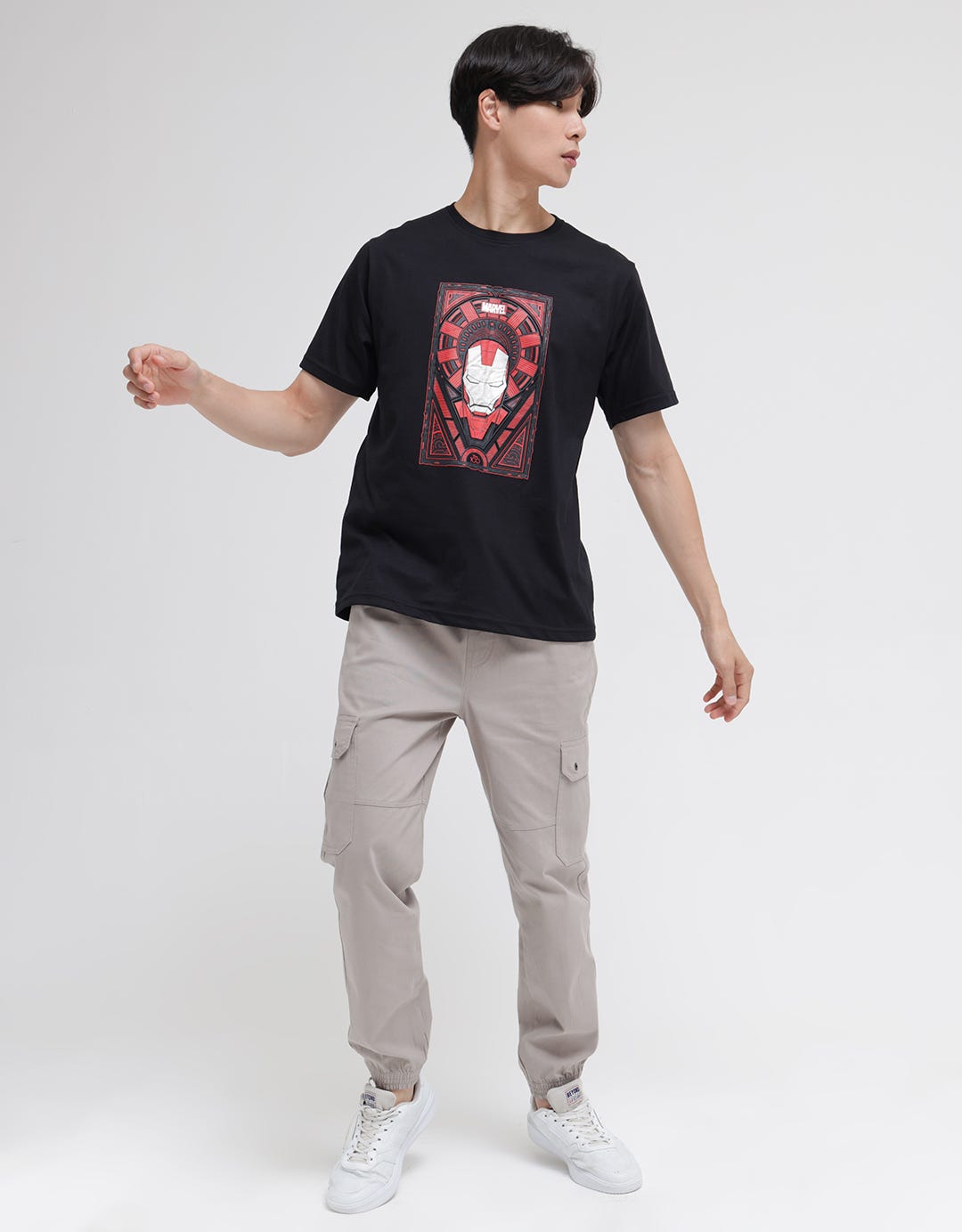 Marvel T-Shirt Iron Man Face In Reddish Front Print Disney 100Th Anniversary