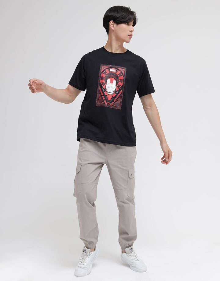 Marvel T-Shirt Iron Man Face In Reddish Front Print Disney 100Th Anniversary