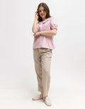 Connexion Short Sleeve Blouse Cotton Embro Collar
