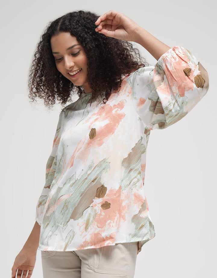 St. Yves Papertouch Printed Blouse Wanita