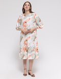 St. Yves Long Sleeve Midi Dress Printed Papertouch