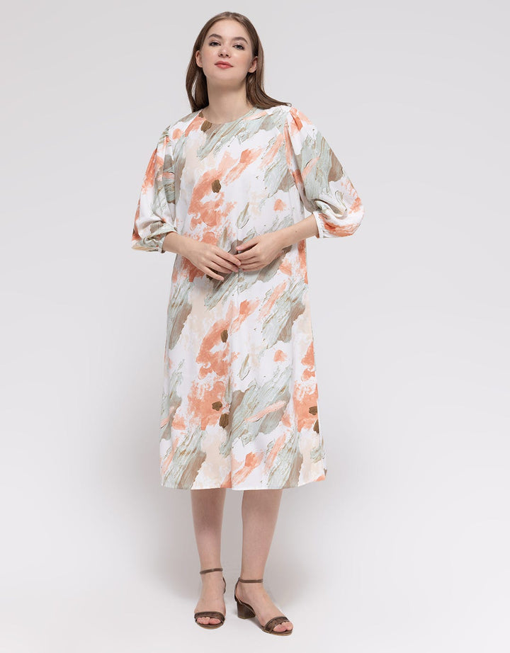 St. Yves Long Sleeve Midi Dress Printed Papertouch