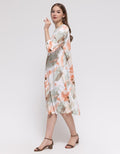 St. Yves Long Sleeve Midi Dress Printed Papertouch