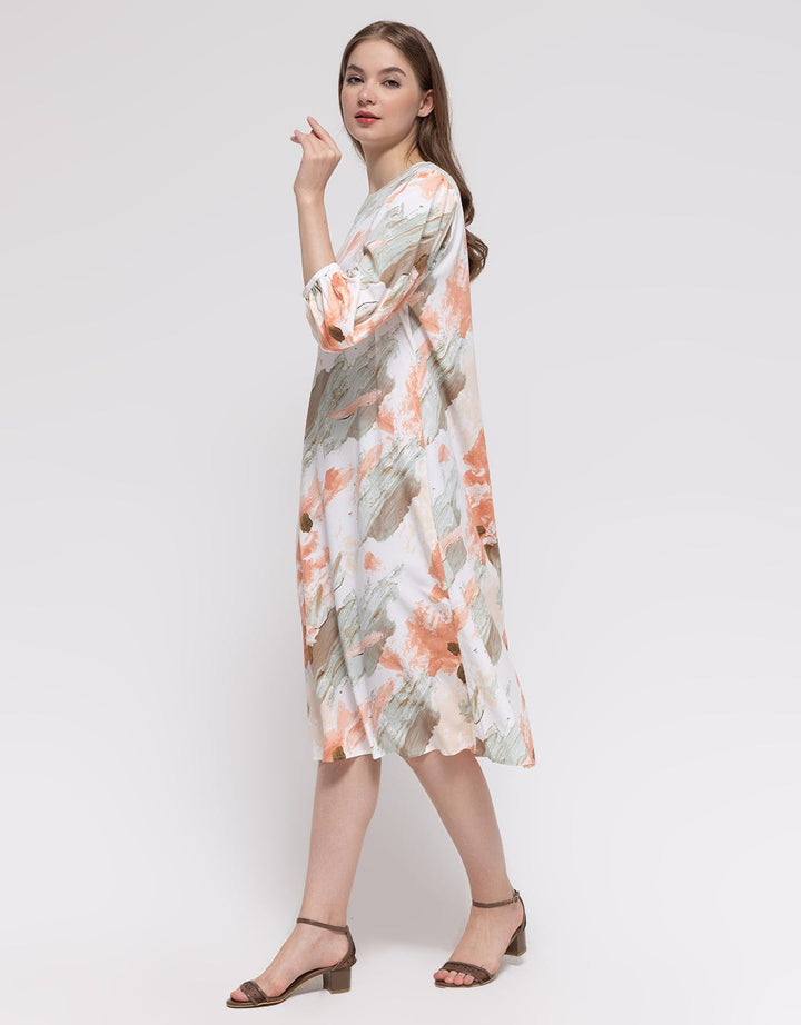 St. Yves Long Sleeve Midi Dress Printed Papertouch