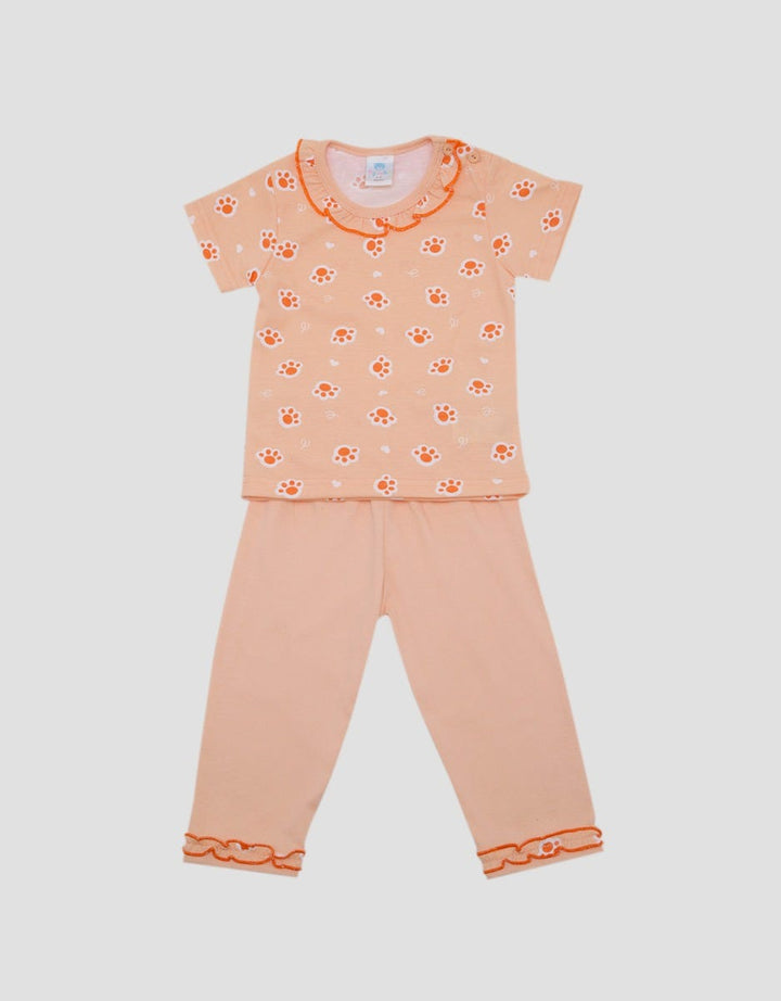 Pipiniko Top-Bottom Set Short Sleeve Ruffle Print Telapak
