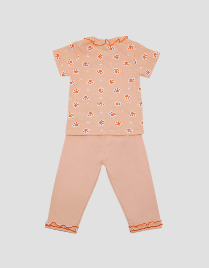 Pipiniko Top-Bottom Set Short Sleeve Ruffle Print Telapak