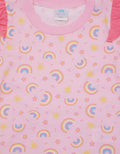 Pipiniko Top-Bottom Set Long Sleeve Ruffle Print Trainbow