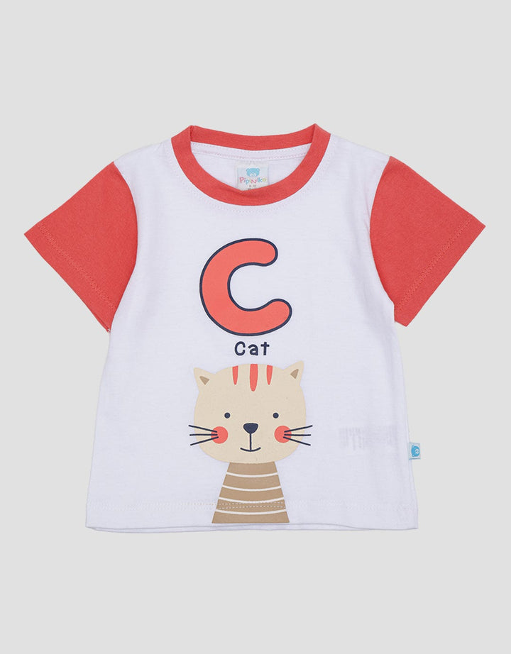 Pipiniko Cat Print Kaos Anak Laki-laki