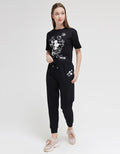 Disney Minnie Head Print Celana Jogger Wanita