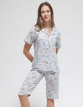 Nevada Short Sleeve Pajama Capri Pastel Cat