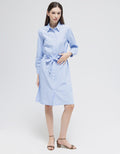 St. Yves Long Sleeve Midi Dress Cotton Yard Dyed