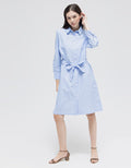St. Yves Long Sleeve Midi Dress Cotton Yard Dyed