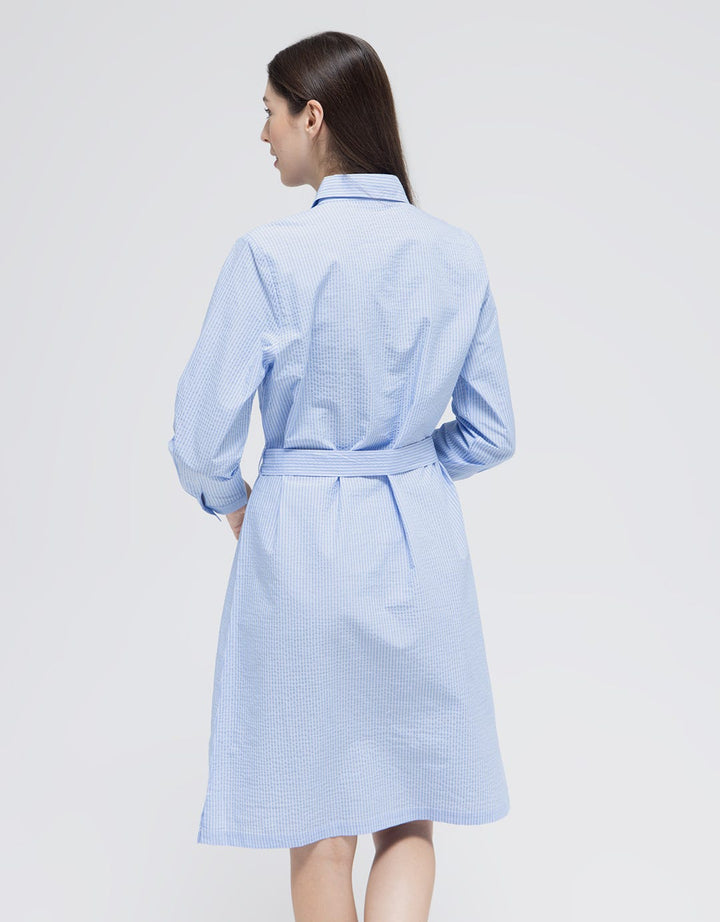 St. Yves Long Sleeve Midi Dress Cotton Yard Dyed