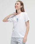 Details Short Sleeve T-Shirt Regular Little Blue Flower
