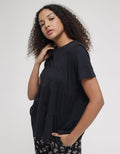 Connexion Slub Tier Drapped Kaos Wanita