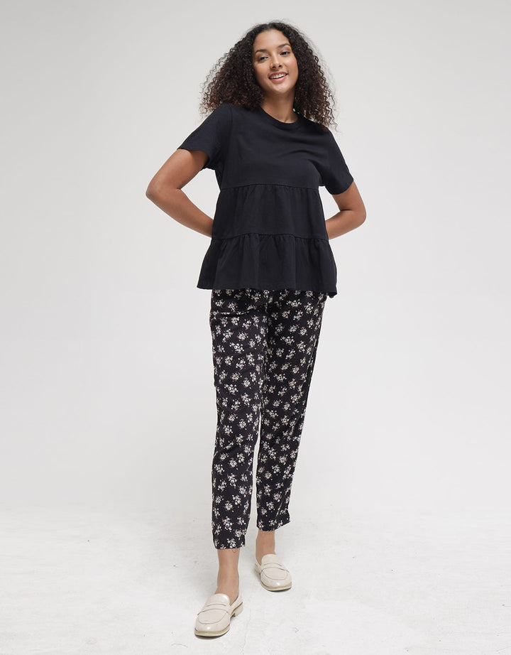 Connexion Slub Tier Drapped Kaos Wanita