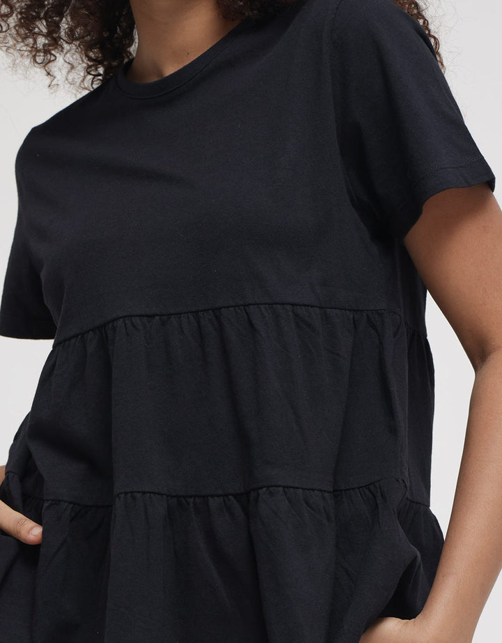 Connexion Slub Tier Drapped Kaos Wanita