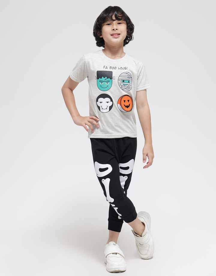 Little M Short Sleeve T-Shirt Halloween Fa Boo Lous Flip