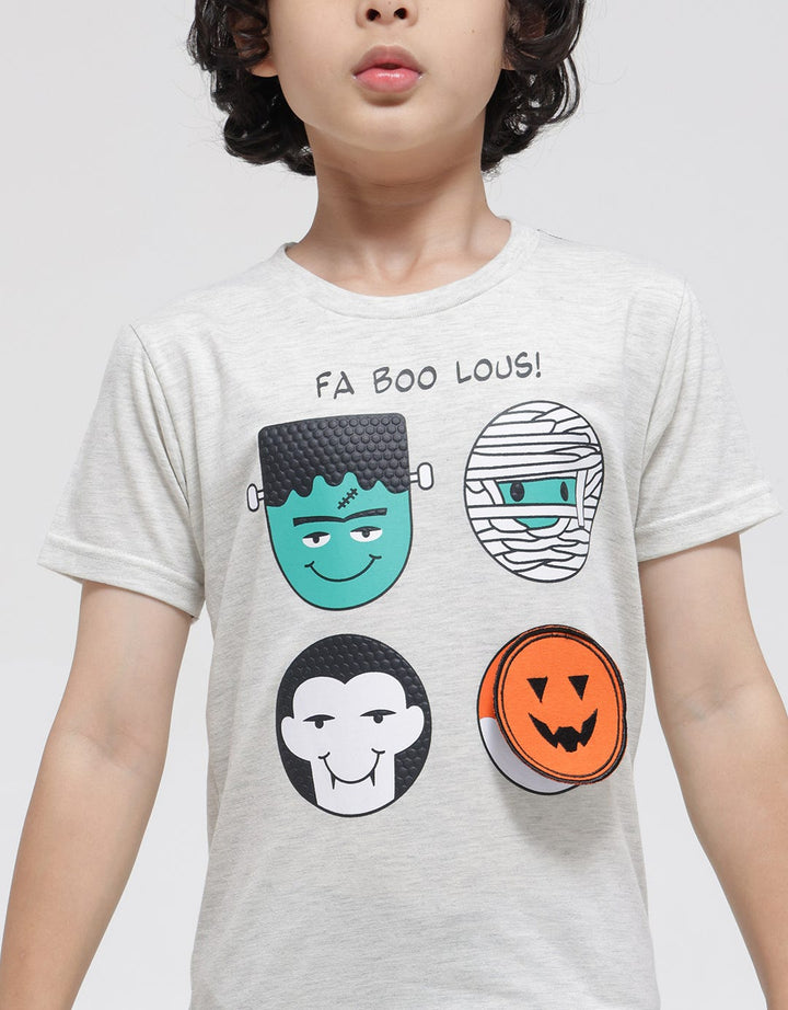 Little M Short Sleeve T-Shirt Halloween Fa Boo Lous Flip