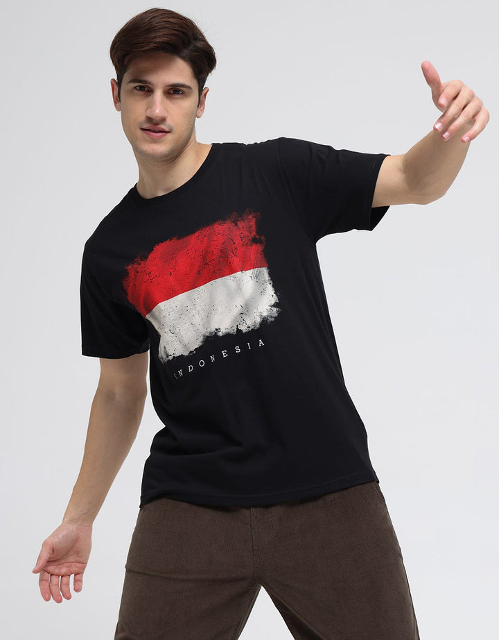 T Zone Short Sleeve T-Shirt Photoprint Indonesian Flag