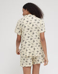 Disney Short Sleeve Pajama Shorts Minnie Flowwer 100 Rayon