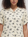 Disney Short Sleeve Pajama Shorts Minnie Flowwer 100 Rayon