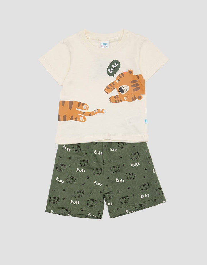 Pipiniko Baju Set Terry Tiger Roar Anak Laki-Laki