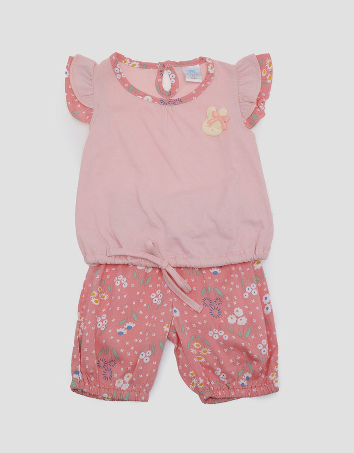 Pipiniko Top-Bottom Set Woven Casual Skirt Flower