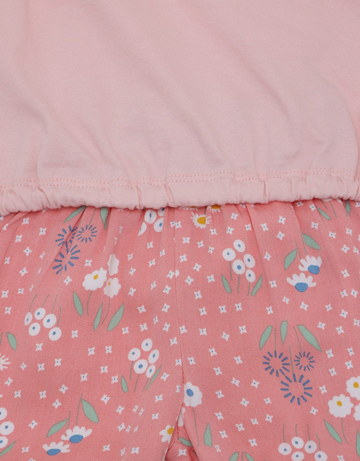 Pipiniko Top-Bottom Set Woven Casual Skirt Flower