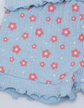 Pipiniko Top-Bottom Set Ribbed Short Flower