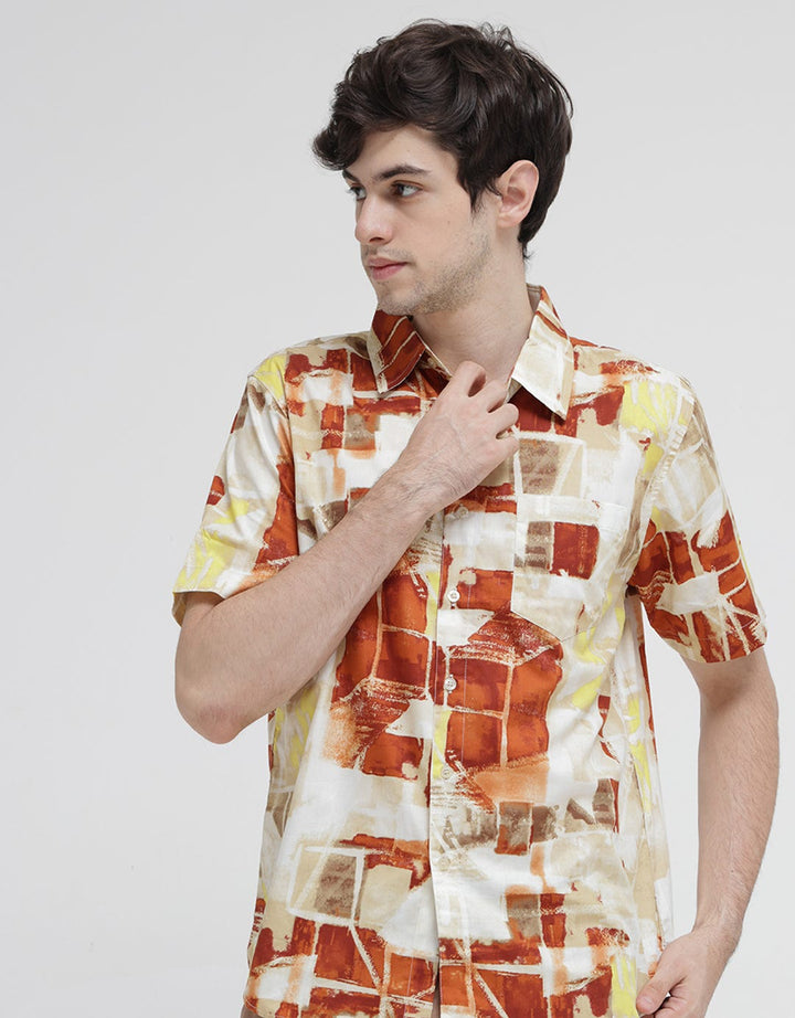 Walrus Abstract Checkered Print Studio Shirt