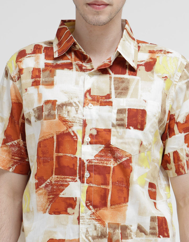 Walrus Abstract Checkered Print Studio Shirt