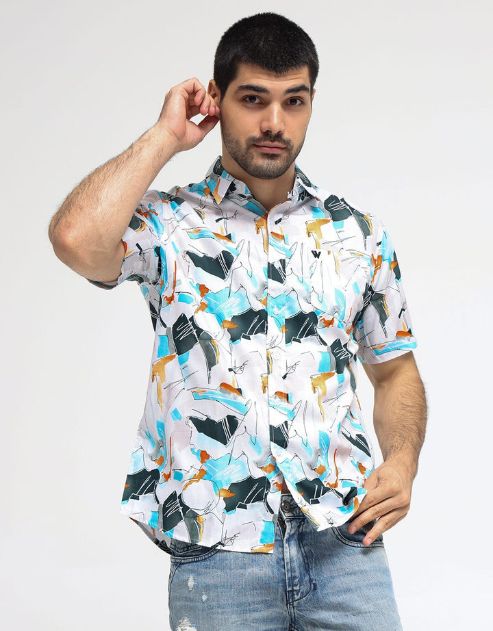Walrus Abstract Print Men's Shirt