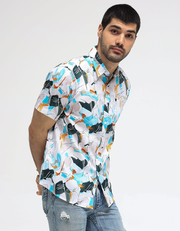 Walrus Abstract Print Men's Shirt