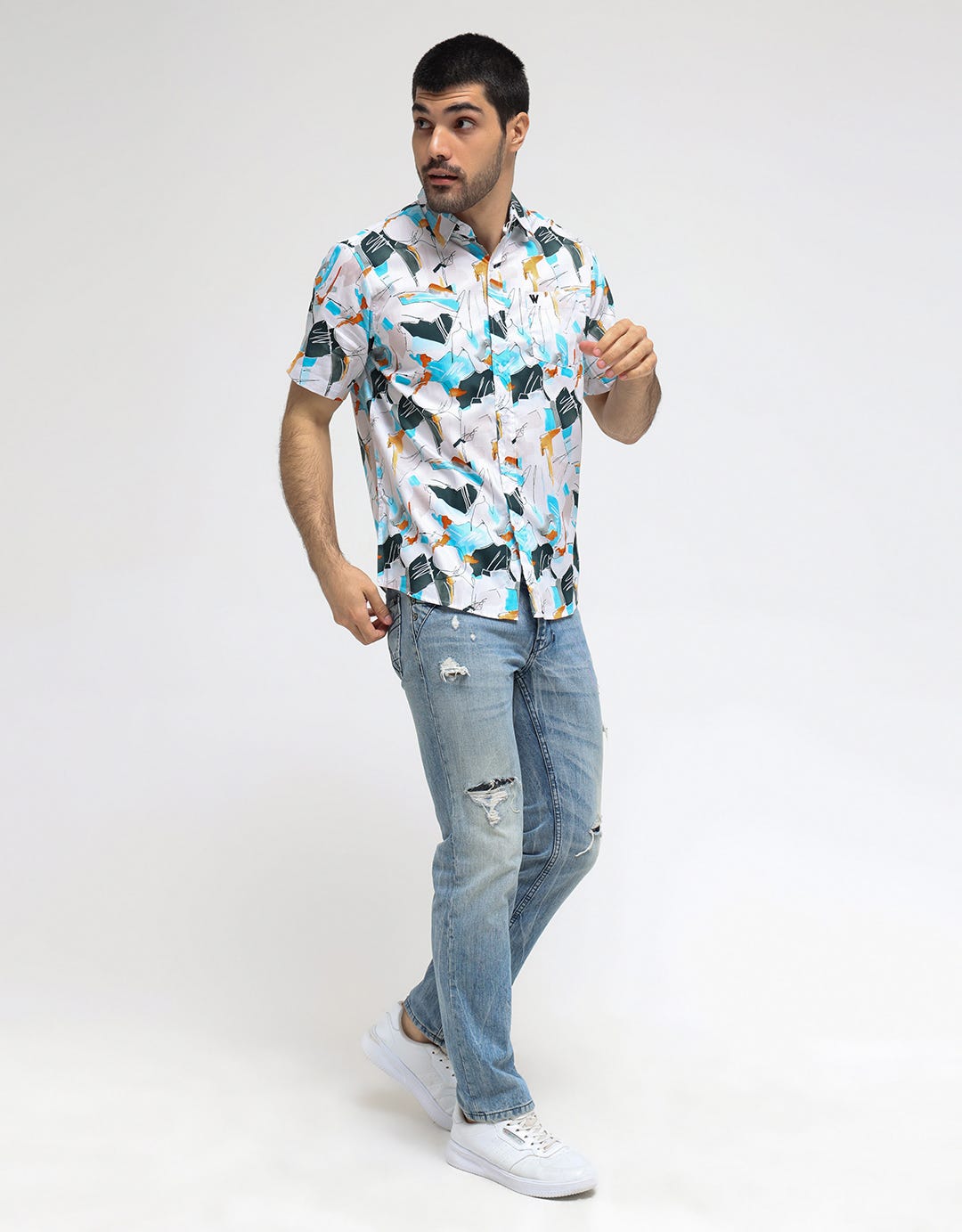 Walrus Abstract Print Men's Shirt