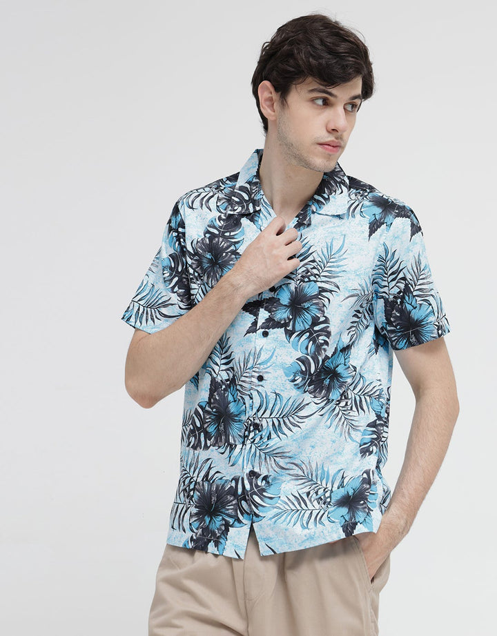 Walrus Kemeja Studio Leaf Flower Print
