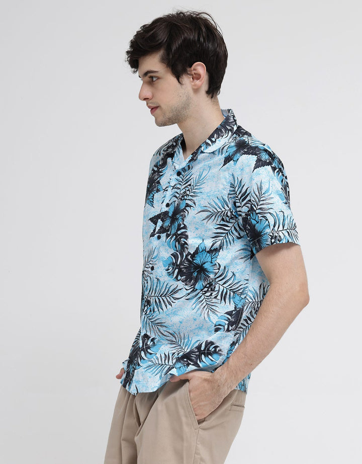 Walrus Kemeja Studio Leaf Flower Print