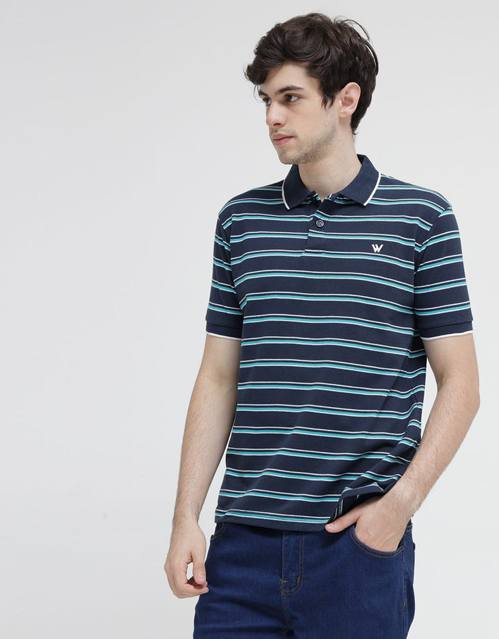 Walrus Small Stripe Two Tone Polo Shirt