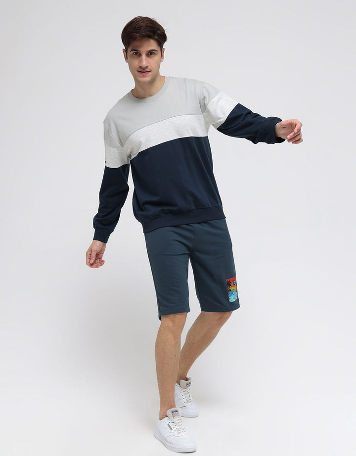Details Sweatshirt Jumper Cut And Sewn 3 Stripe Center
