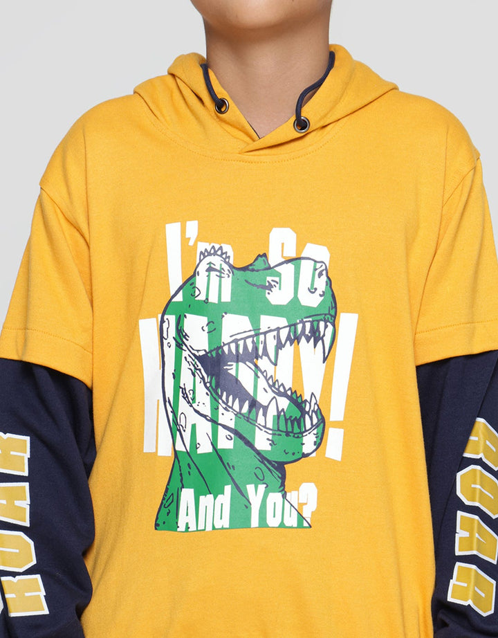 Aero Dino Happy Sweater Hoody Anak Laki-Laki