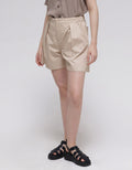 Details Short Pants With Half Elastic Waistband