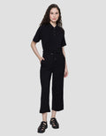 Details Elastic Waist Celana Panjang Wanita