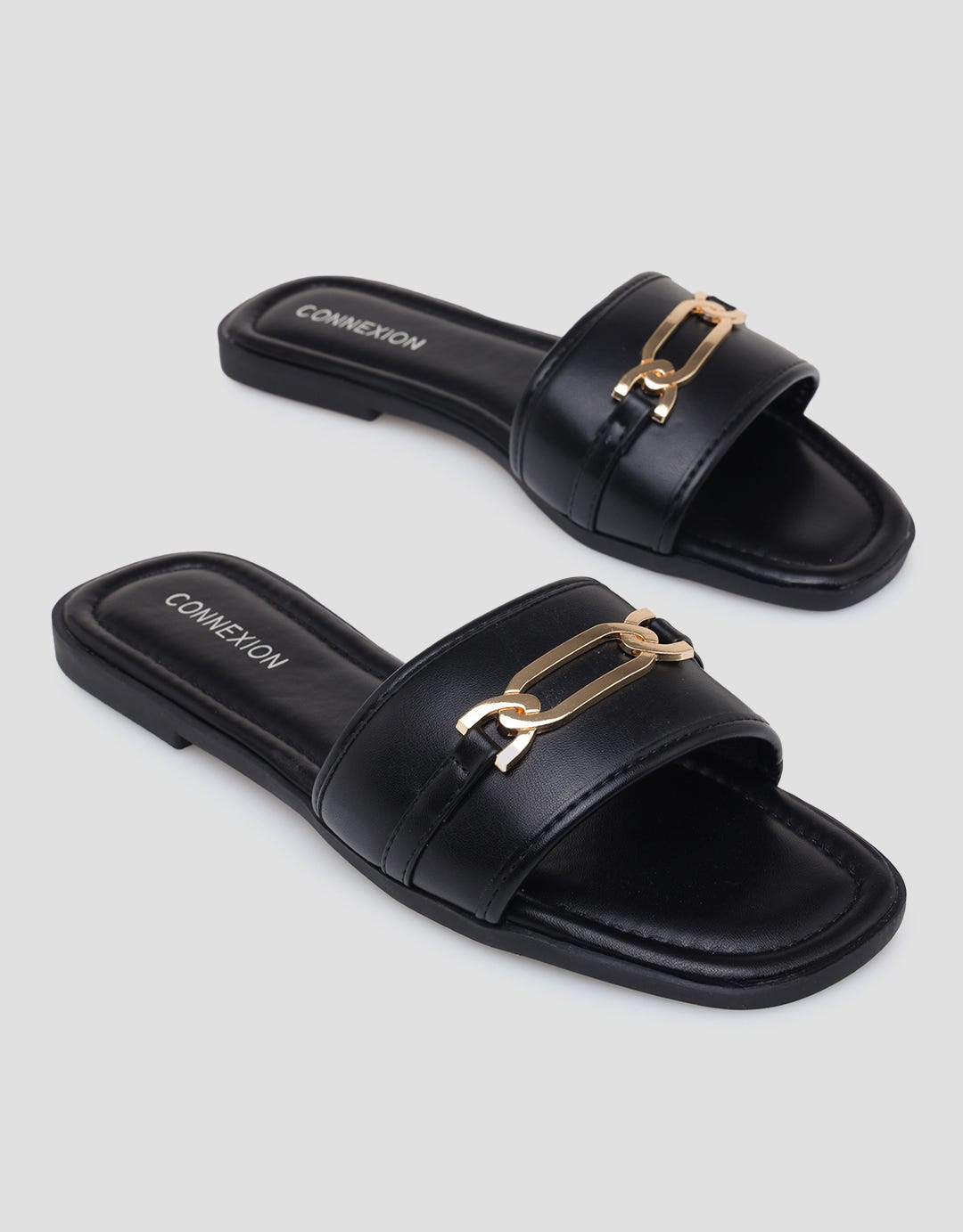Connexion Gold Buckle Slipper Sandal Wanita